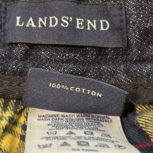 Lands End Traditional Fit Cropped Hipster Flannel Lined Denim Jeans Size 38 x 25 - Picture 9 of 9